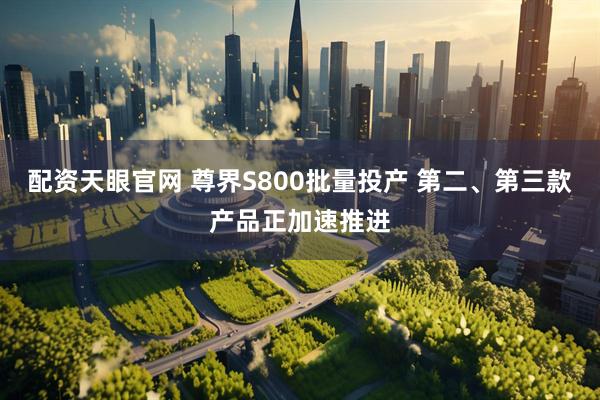 配资天眼官网 尊界S800批量投产 第二、第三款产品正加速推进