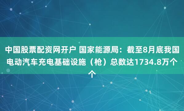 中国股票配资网开户 国家能源局：截至8月底我国电动汽车充电基础设施（枪）总数达1734.8万个